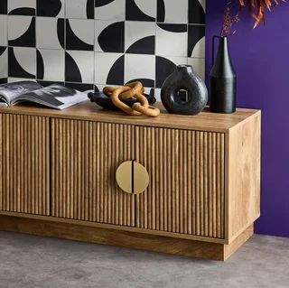 TV-Schrank Mangoholz 140cm 4 Türen Exotischer Stil Celian