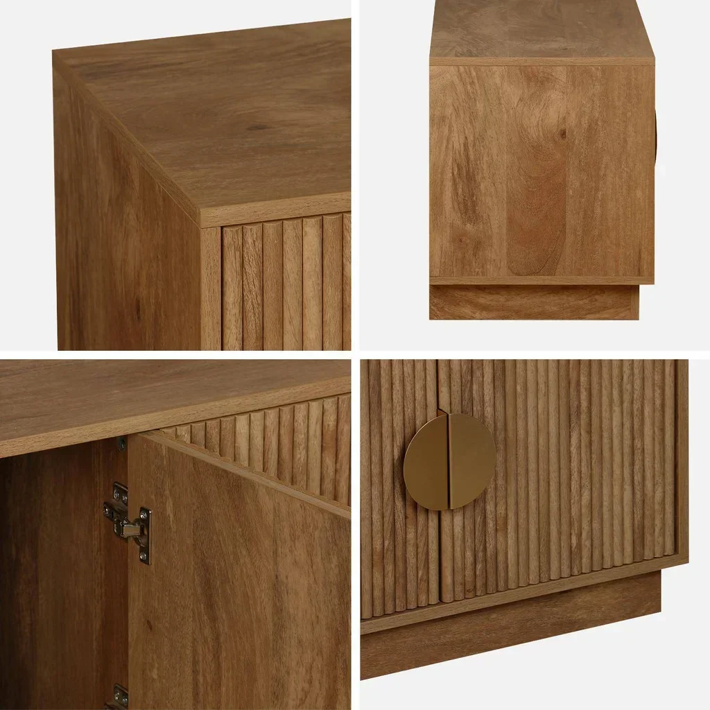 TV-Schrank Mangoholz 140cm 4 Türen Exotischer Stil Celian