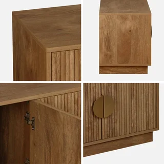 TV-Schrank Mangoholz 140cm 4 Türen Exotischer Stil Celian