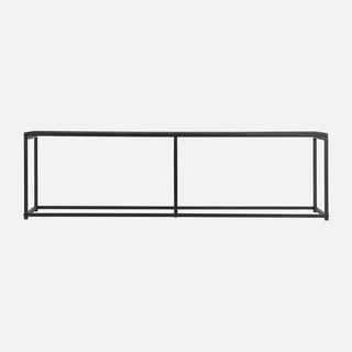 Mobile TV industriale 140 cm metallo nero con barra di rinforzo design urbano