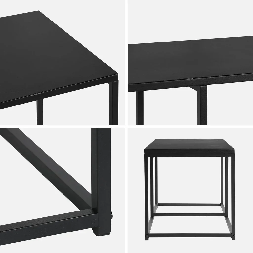Mobile TV industriale 140 cm metallo nero con barra di rinforzo design urbano