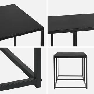 Mobile TV industriale 140 cm metallo nero con barra di rinforzo design urbano