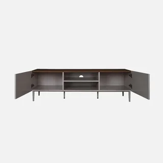Meuble TV industriel 140 cm métal bois 2 portes Ashton