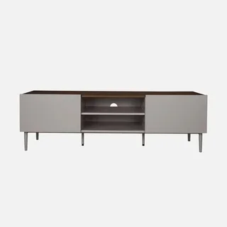 Meuble TV industriel 140 cm métal bois 2 portes Ashton