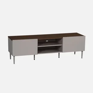 Meuble TV industriel 140 cm métal bois 2 portes Ashton