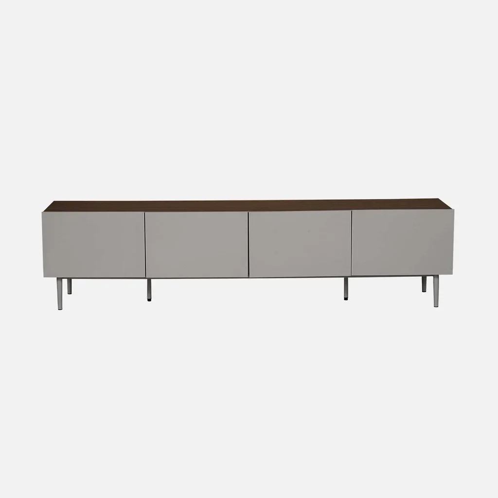 Industrial TV Stand 180 cm 4 Doors Metal and Wood Ashton