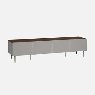 Industrial TV Stand 180 cm 4 Doors Metal and Wood Ashton
