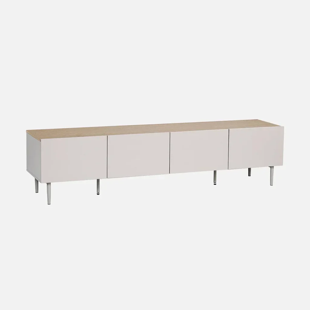 Mueble TV Industrial 180 cm 4 Puertas Metal y Madera Ashton