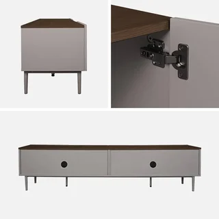 Industrial TV Stand 180 cm 4 Doors Metal and Wood Ashton