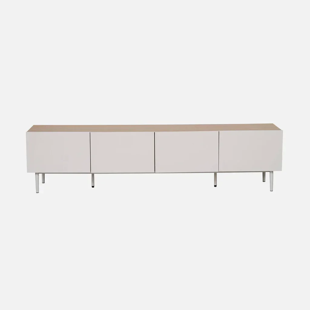 Mueble TV Industrial 180 cm 4 Puertas Metal y Madera Ashton