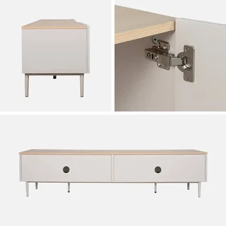 Industrial TV Stand 180 cm 4 Doors Metal and Wood Ashton