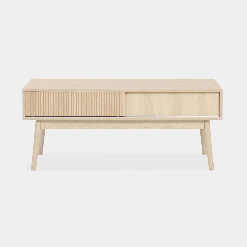 Mueble TV escandinavo madera 2 puertas 115 cm estilo nórdico
