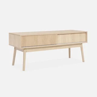 Mueble TV escandinavo madera 2 puertas 115 cm estilo nórdico