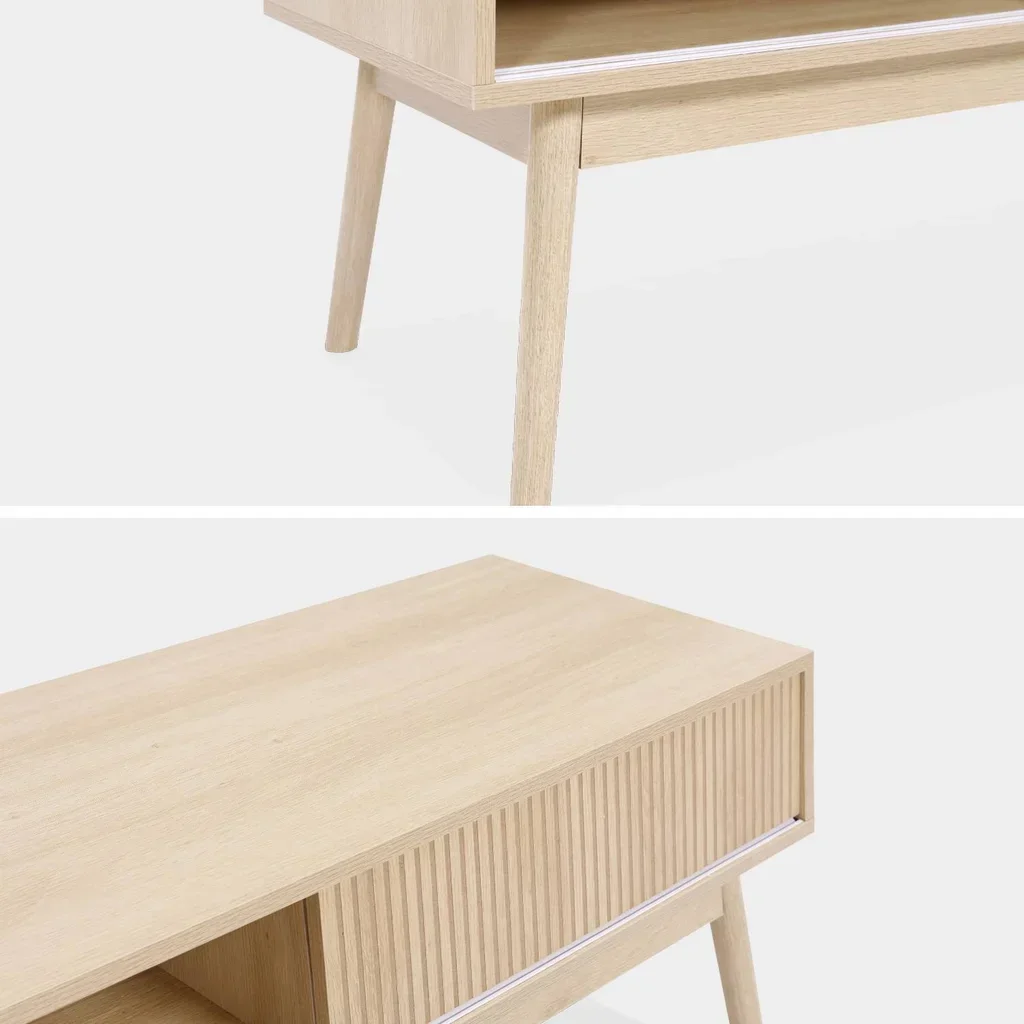 Mueble TV escandinavo madera 2 puertas 115 cm estilo nórdico