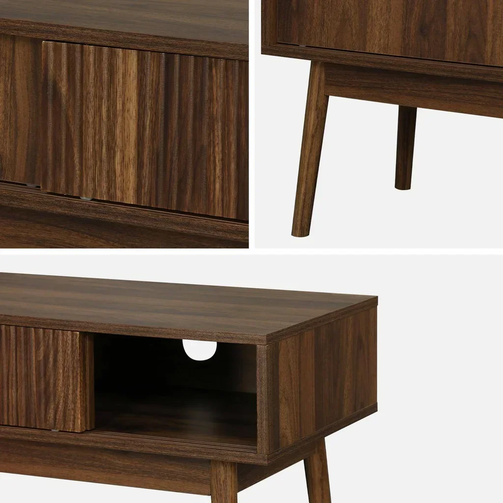 Mueble TV escandinavo madera 2 puertas 115 cm estilo nórdico Linear