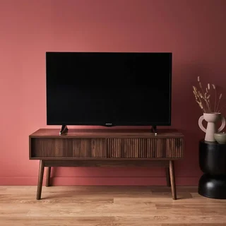 Mueble TV escandinavo madera 2 puertas 115 cm estilo nórdico Linear