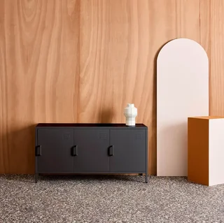 Industrial TV stand metal 120 cm 3 doors storage Alabama