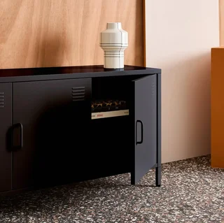 Industrial TV stand metal 120 cm 3 doors storage Alabama