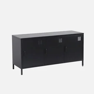 Industrial TV stand metal 120 cm 3 doors storage Alabama