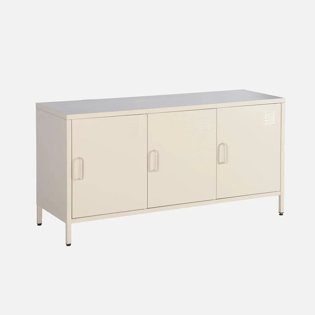Industrial TV stand metal 120 cm 3 doors storage Alabama