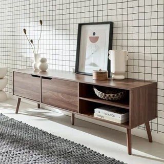 Vintage TV Stand 2 Doors 160 cm Scandinavian Wood Nepal