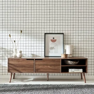 Vintage TV Stand 2 Doors 160 cm Scandinavian Wood Nepal