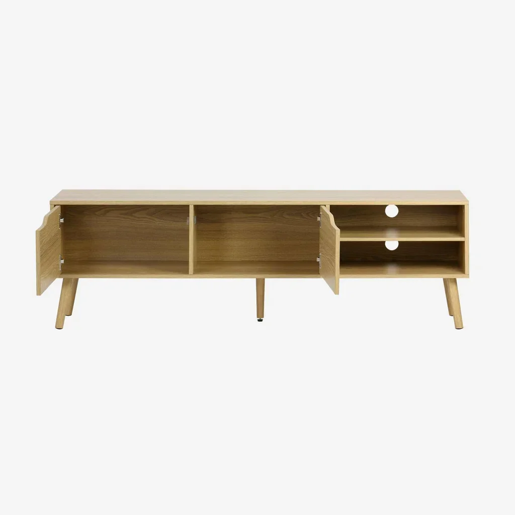Vintage TV cabinet 2 doors 160 cm Nepal wood Scandinavian