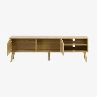 Vintage TV cabinet 2 doors 160 cm Nepal wood Scandinavian