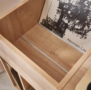 Meuble vinyle bois cannage 1 porte 83 cm vintage Bohème