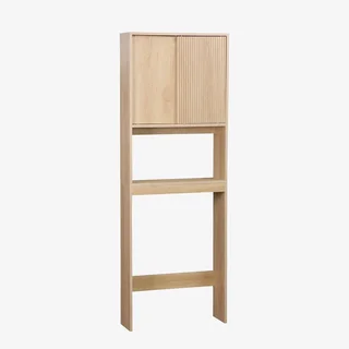 Mueble WC escandinavo estantería madera natural almacenamiento baño