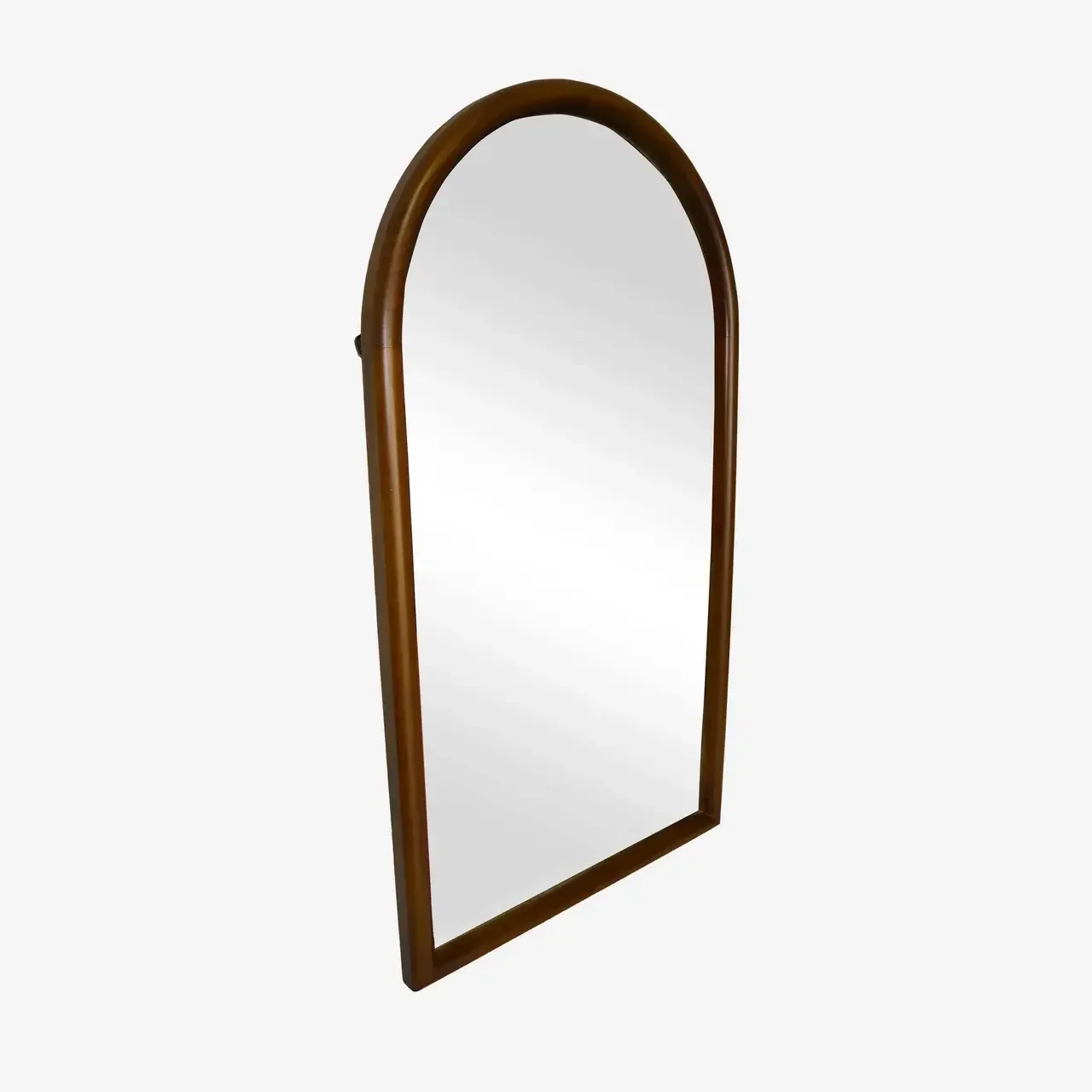 Miroir arche en bois pin teinté noyer mural vertical