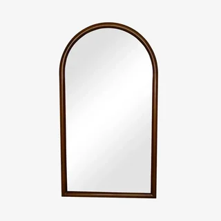 Espejo Arco Madera Pino Teñido Nogal Pared Vertical