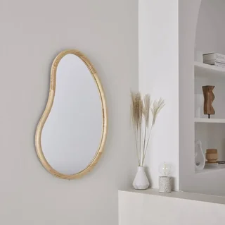 Miroir bois sapin 85 cm forme organique naturel Jacob entrée chambre