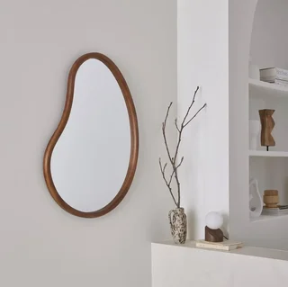 Miroir bois sapin naturel 85 cm forme organique Jacob