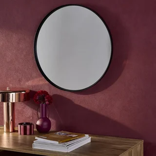 Miroir circulaire en métal Mabel 60 cm - Décoration murale moderne et élégante