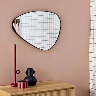 Espelho de design metálico preto orgânico 64 cm Harvey - Decoração de parede moderna