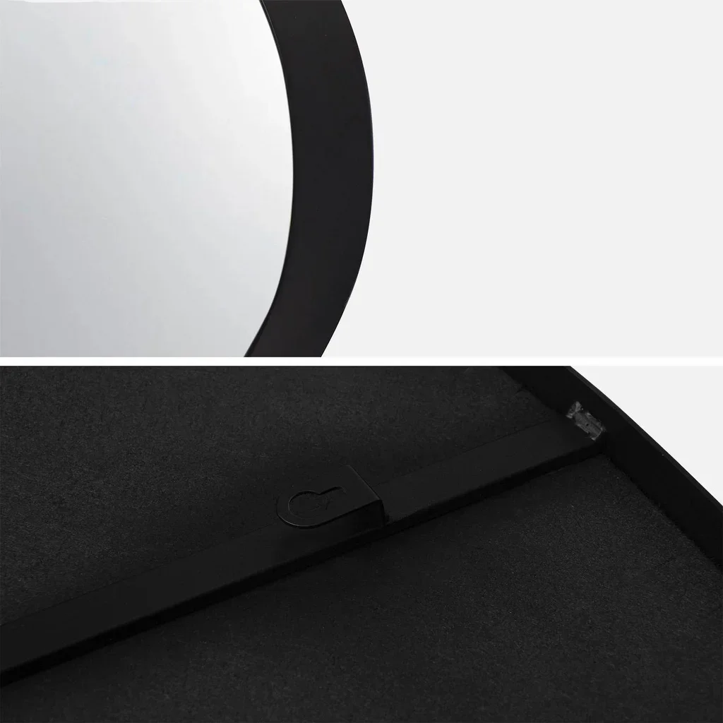 Espelho de design metálico preto orgânico 64 cm Harvey - Decoração de parede moderna