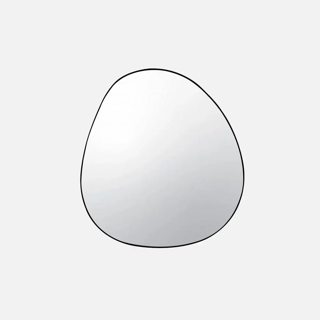 Black metal organic wall mirror Ø 55.5 cm Harper