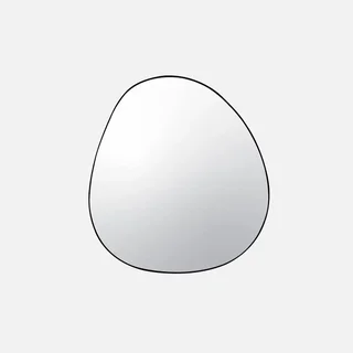 Black metal organic wall mirror Ø 55.5 cm Harper