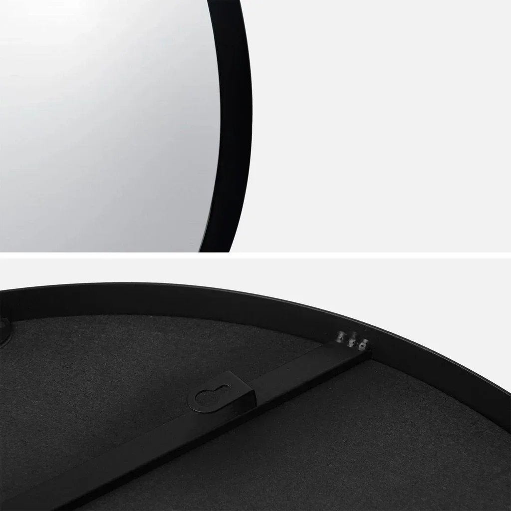 Black metal organic wall mirror Ø 55.5 cm Harper