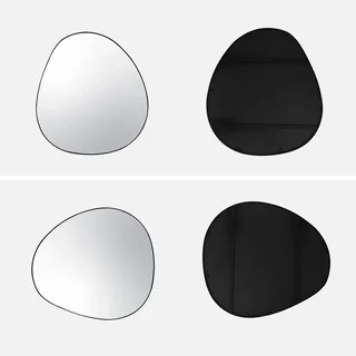 Black metal organic wall mirror Ø 55.5 cm Harper