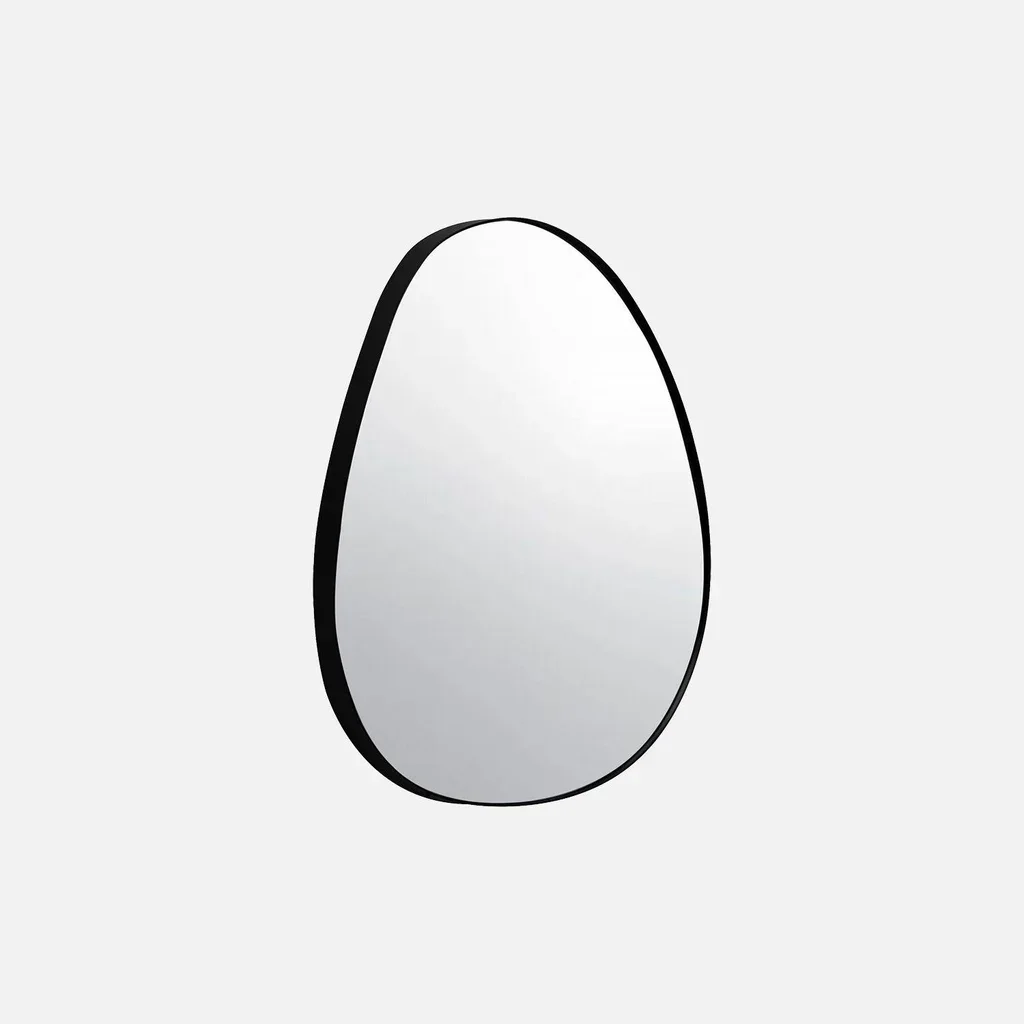 Black metal organic wall mirror Ø 55.5 cm Harper