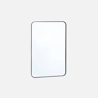 Miroir mural Harold rectangulaire bords arrondis cadre noir mat