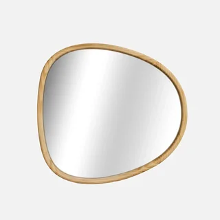 Miroir mural rond bois sapin naturel Ø75 cm Charlie