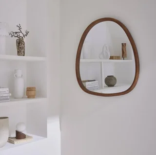 Miroir mural rond bois sapin naturel 75 cm Charlie