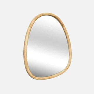 Miroir mural rond bois sapin naturel Ø75 cm Charlie