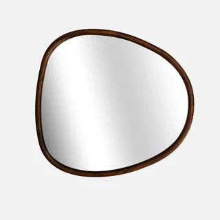 Miroir mural rond bois sapin naturel 75 cm Charlie