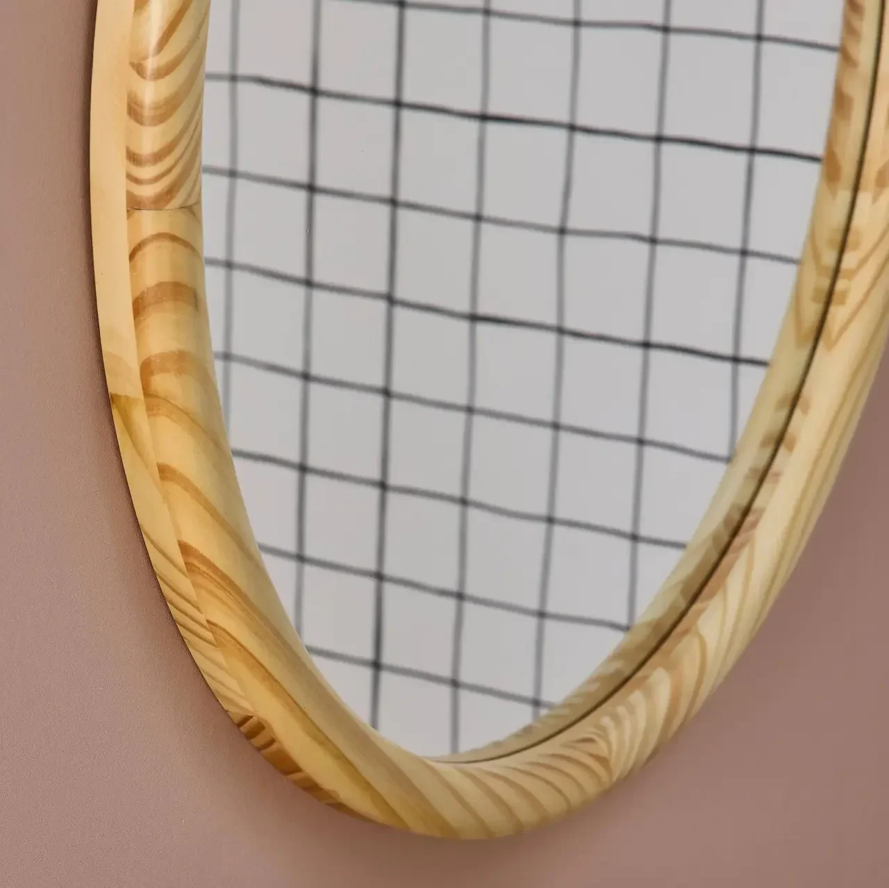 Miroir mural rond pin naturel 60 cm Georgia