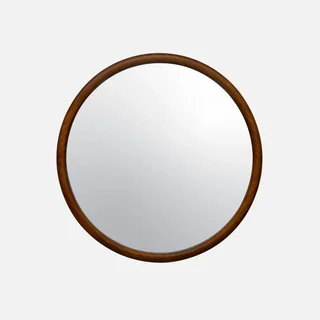 Round wooden pine mirror 60 cm wall-mounted decorative bedroom living room