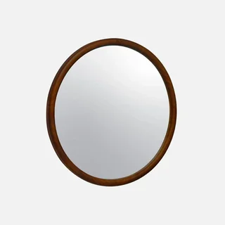 Round wooden pine mirror 60 cm wall-mounted decorative bedroom living room